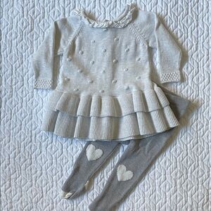 Miniclasix Knit Dress with Heart Tights